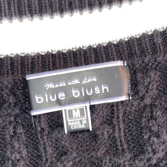 Blue Blush Oversized Cable-Knit Sweater - M - Picture 2 of 5